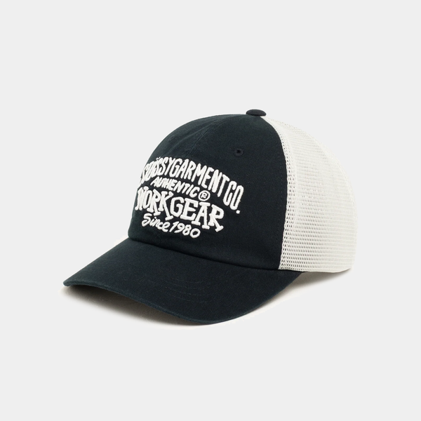 STUSSY WORKGEAR TRUCKER HAT - BLACK
