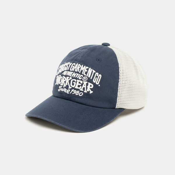 STUSSY WORKGEAR TRUCKER HAT - NAVY
