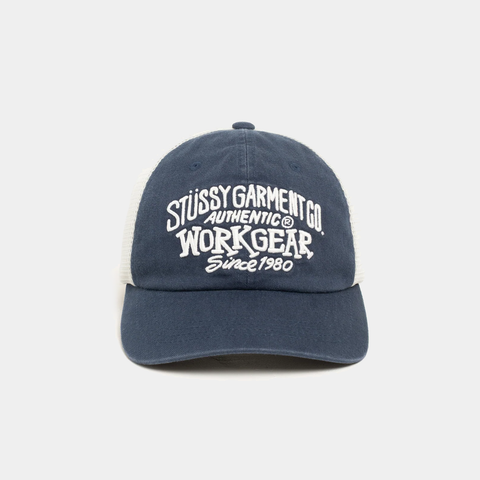 STUSSY WORKGEAR TRUCKER HAT - NAVY