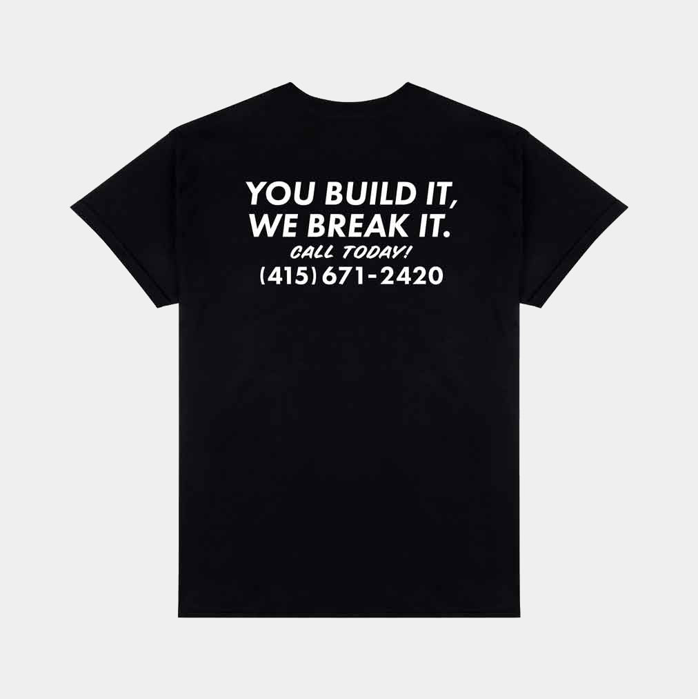 THRASHER DESTRUCTION TEE - BLACK - PLA Skateboarding