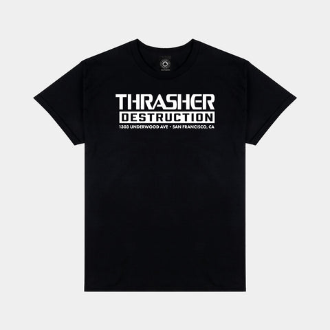 THRASHER DESTRUCTION TEE - BLACK