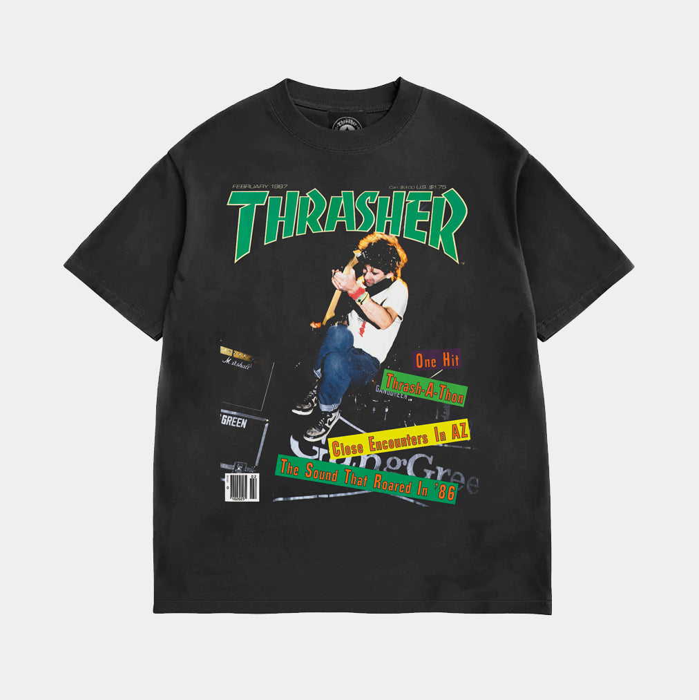 THRASHER FEBRUARY 1987 VINTAGE TEE - BLACK - PLA Skateboarding