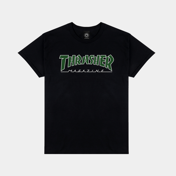 THRASHER OUTLINED TEE - BLACK