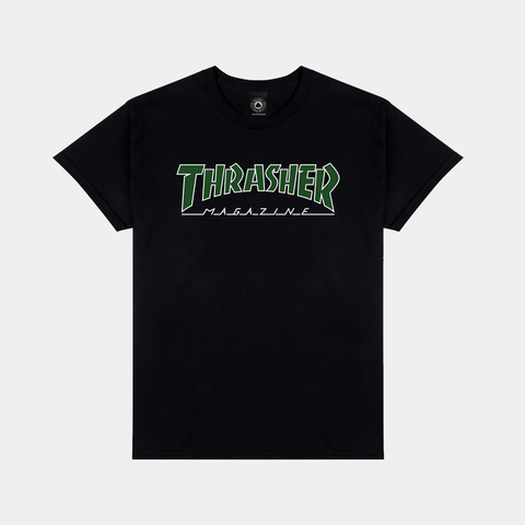 THRASHER OUTLINED TEE - BLACK