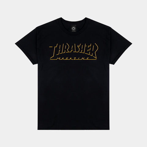 THRASHER SHADOW MAG LOGO TEE - BLACK