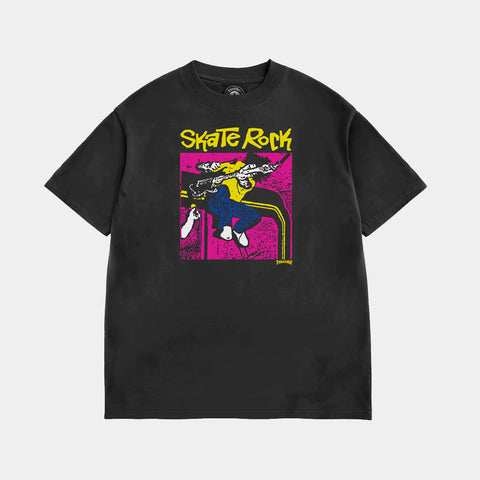 THRASHER SKATE ROCK VOL. II VINTAGE TEE - BLACK