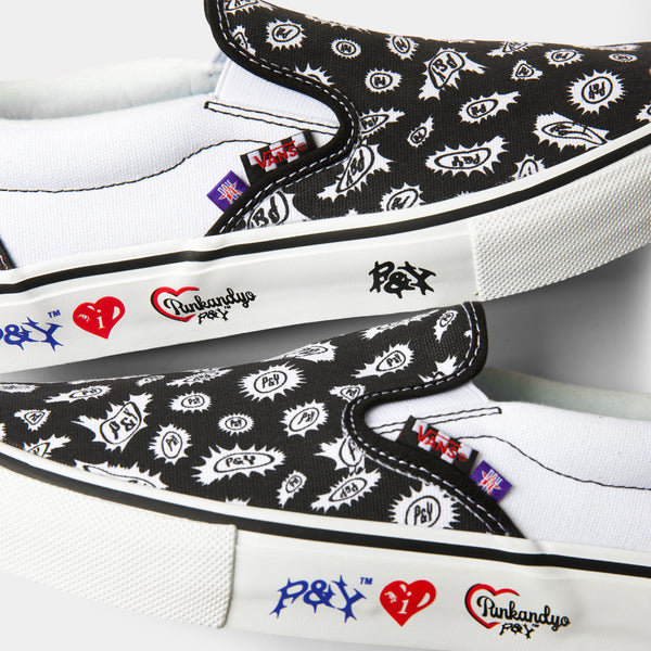 VANS SKATE SLIP-ON PUNKANDYO - BLACK/WHITE