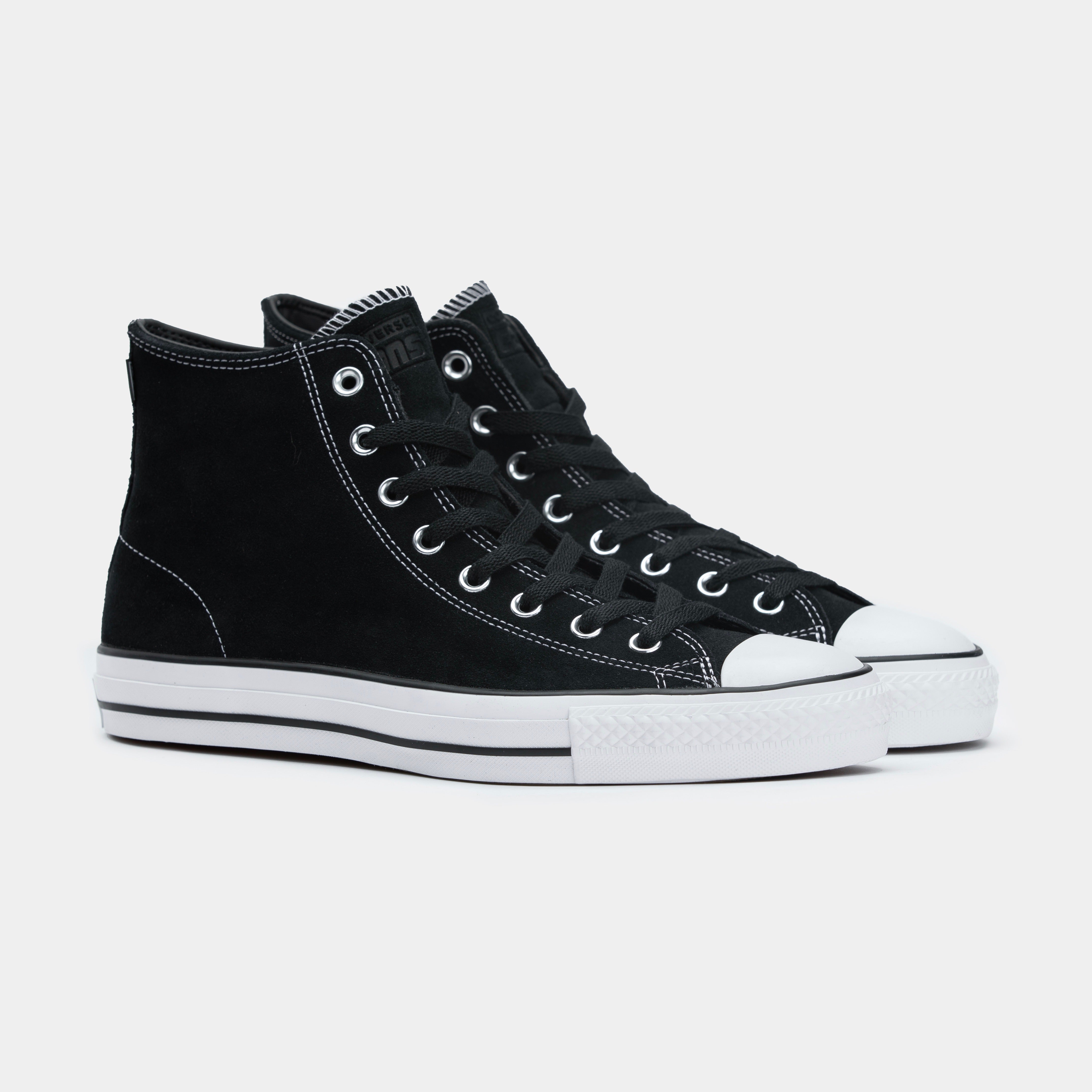 Midlertidig støvle krølle CONVERSE CTAS PRO HI SUEDE - BLACK/WHITE 159573C - PLA Skateboarding