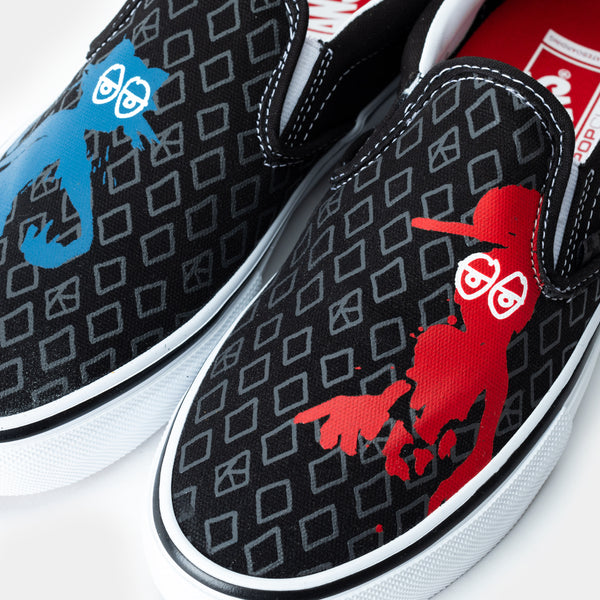 VANS X KROOKED SKATE SLIP-ON - BY NATAS FOR RAY - BLACK/WHITE