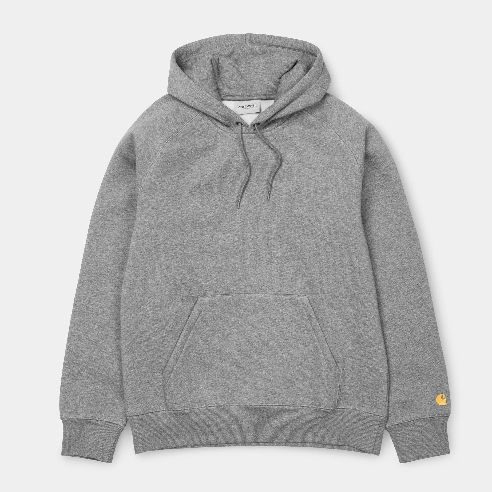 CARHARTT WIP HOODED CHASE SWEATSHIRT - GREY HEATHER